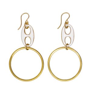 Large Enamel Grommet Hoop Earrings