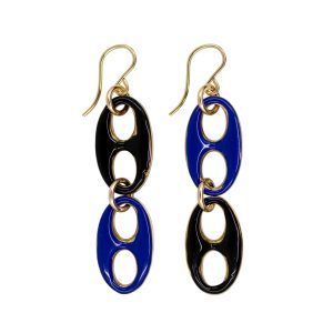 Double Enamel Grommet Earrings