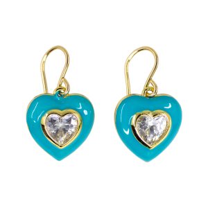 Enamel Heart Earrings