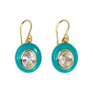 Enamel Oval Earrings