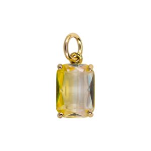 Hydro Quartz Emerald Cut Charm