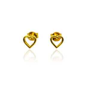 Open Heart Stud Earrings