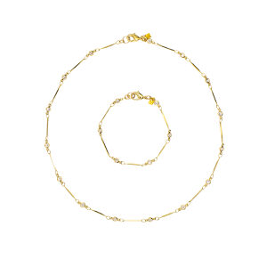 CZ Anna Bar Chain Necklace