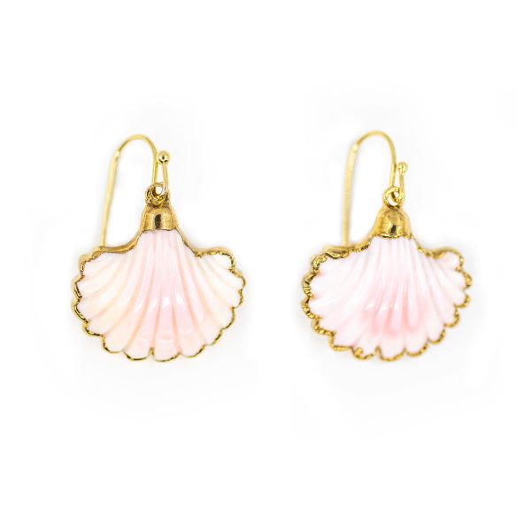 Pink Scallop Shell Earrings