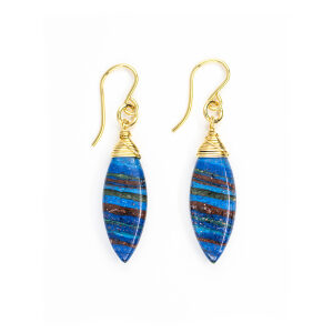 Rainbow Calsilica Wire-Wrapped Earrings