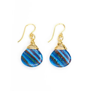 Rainbow Calsilica Wire-Wrapped Earrings