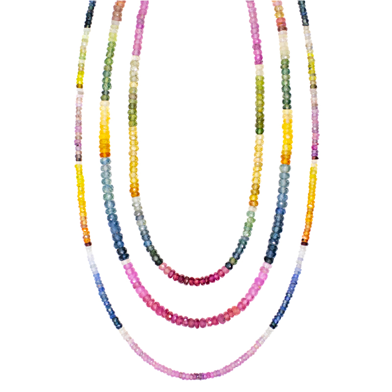 Ombre Sapphire Rondelle Necklace