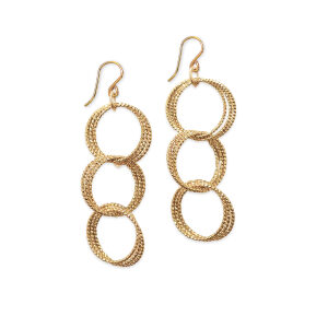 Etched Circle Chain Earrings