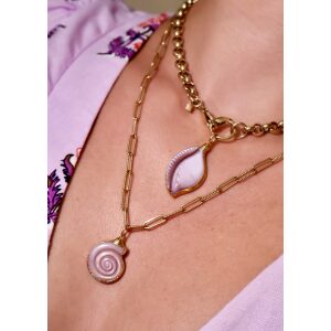 Large Mauve Coffee Bean Shell Charm