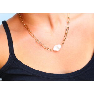 Baroque Pearl Paperclip Necklace