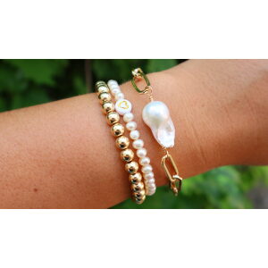 Baroque Pearl Paperclip Bracelet