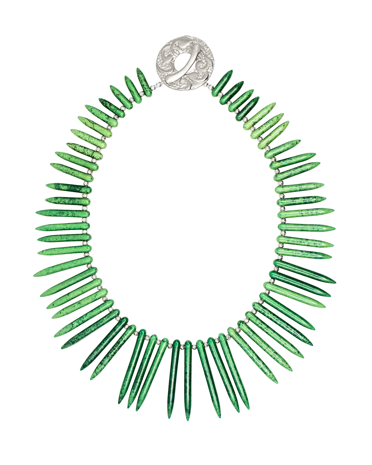 Green Spike Statement Necklace