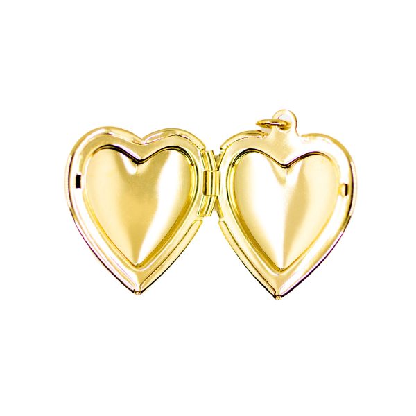 Checkered Gold Heart Locket - Image 3