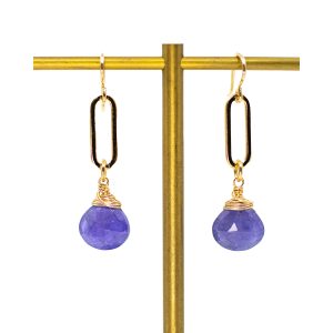 Wire Wrapped Briolette Link Earrings