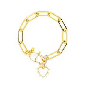 MOP Heart Charm Bracelet