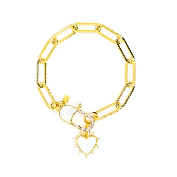 MOP Heart Charm Bracelet - Image 2