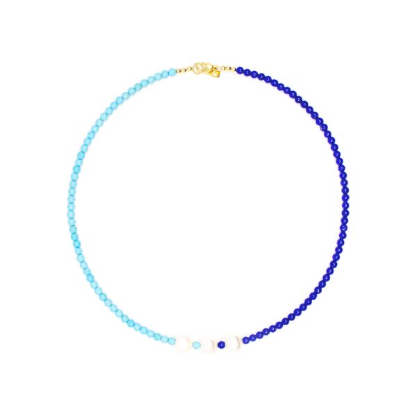 Two Toned Summer Pearl Necklace