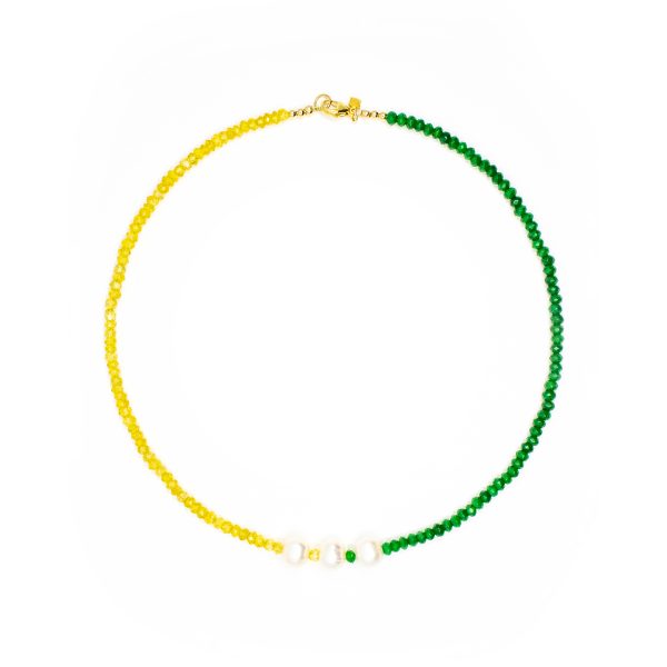 Two Toned Faceted Pearl Necklace - Image 2