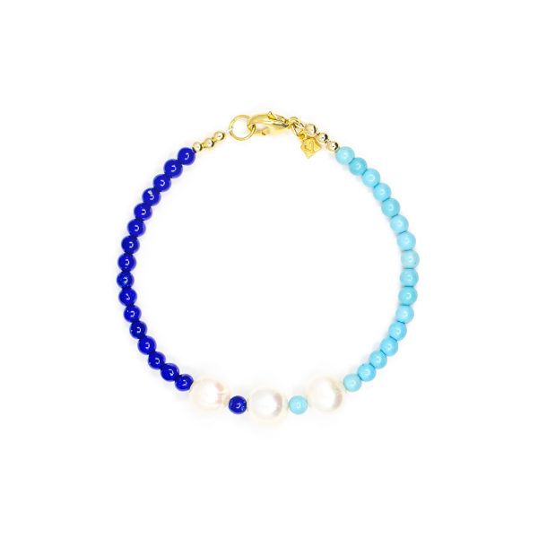Two Toned Summer Pearl Bracelet - Image 3