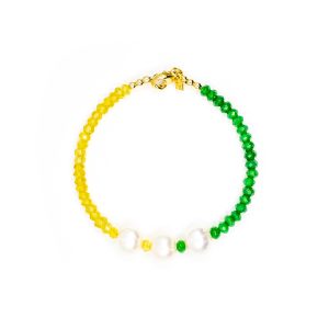 Two Toned Faceted Pearl Bracelet