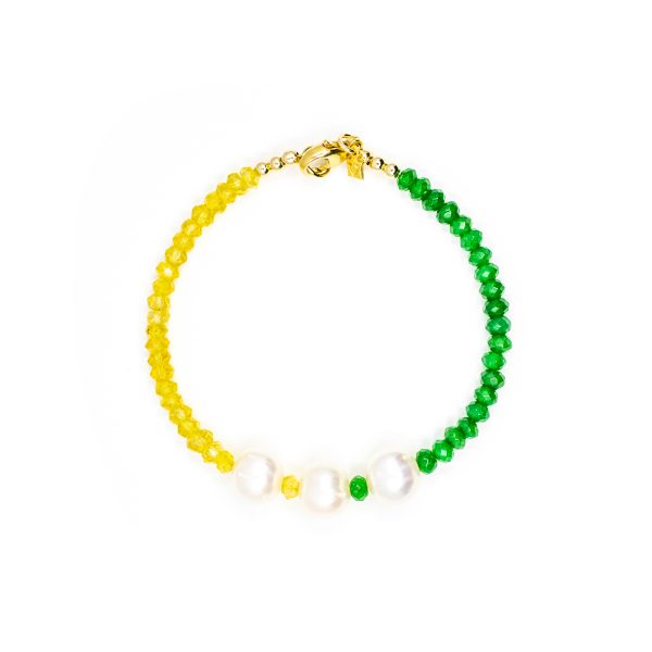 Two Toned Faceted Pearl Bracelet
