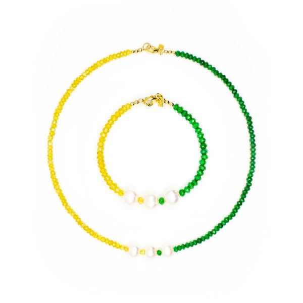 Two Toned Faceted Pearl Set - Image 2