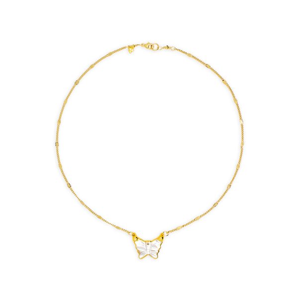 Double Bailed MOP Pendant Necklace