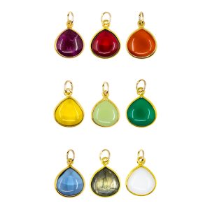 Smooth Colorful Briolette Charm