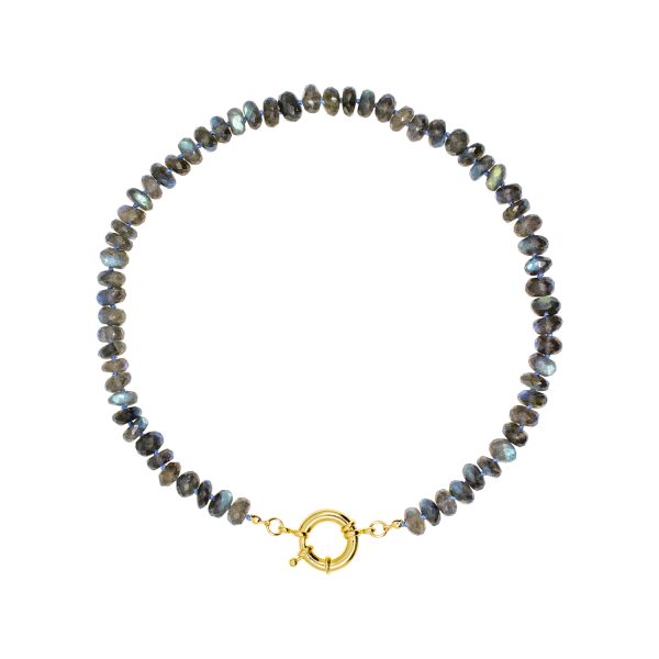 Labradorite Rondelle Necklace with Life Saver Clasp - Image 2