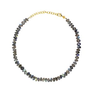 Adjustable Labradorite Rondelle Necklace