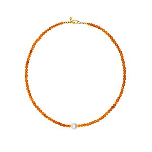Carnelian Pearl Necklace