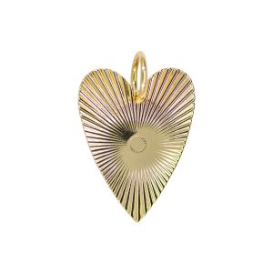 Flat Fluted Long Heart Charm