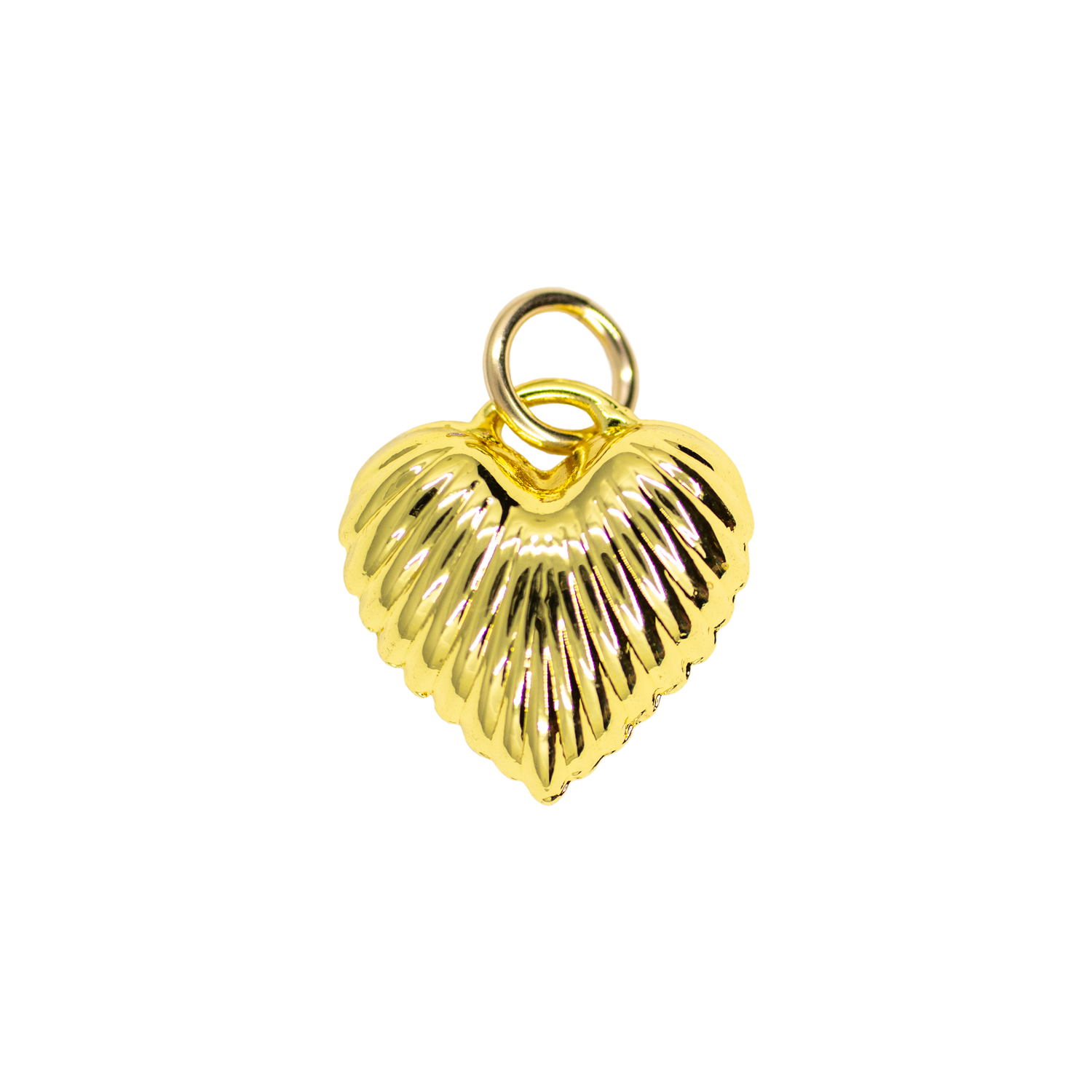 Medium Puffy Gold Heart Charm