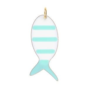 Teal Striped Reef Fish Charm
