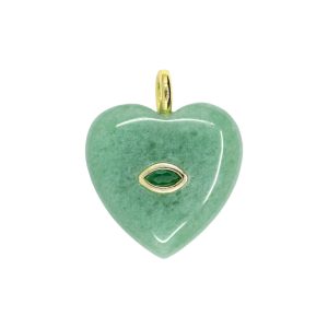 Smooth Aventurine Heart Charm