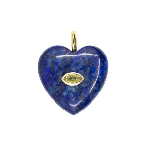 Smooth Lapis Heart Charm