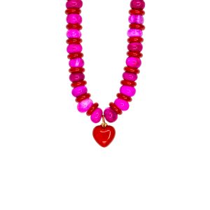 Striped Heart Necklace