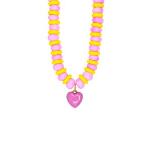 Striped Heart Necklace